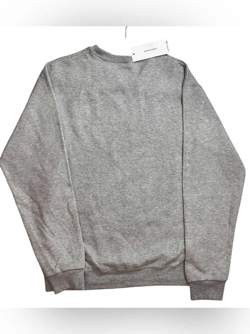NWT Lacoste Men’s Small Grey Fleece Crewneck Lounge Sweatshirt - Picture 3 of 3